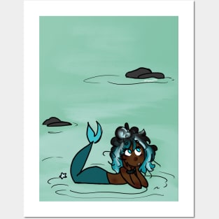 Blue Mermaid Posters and Art